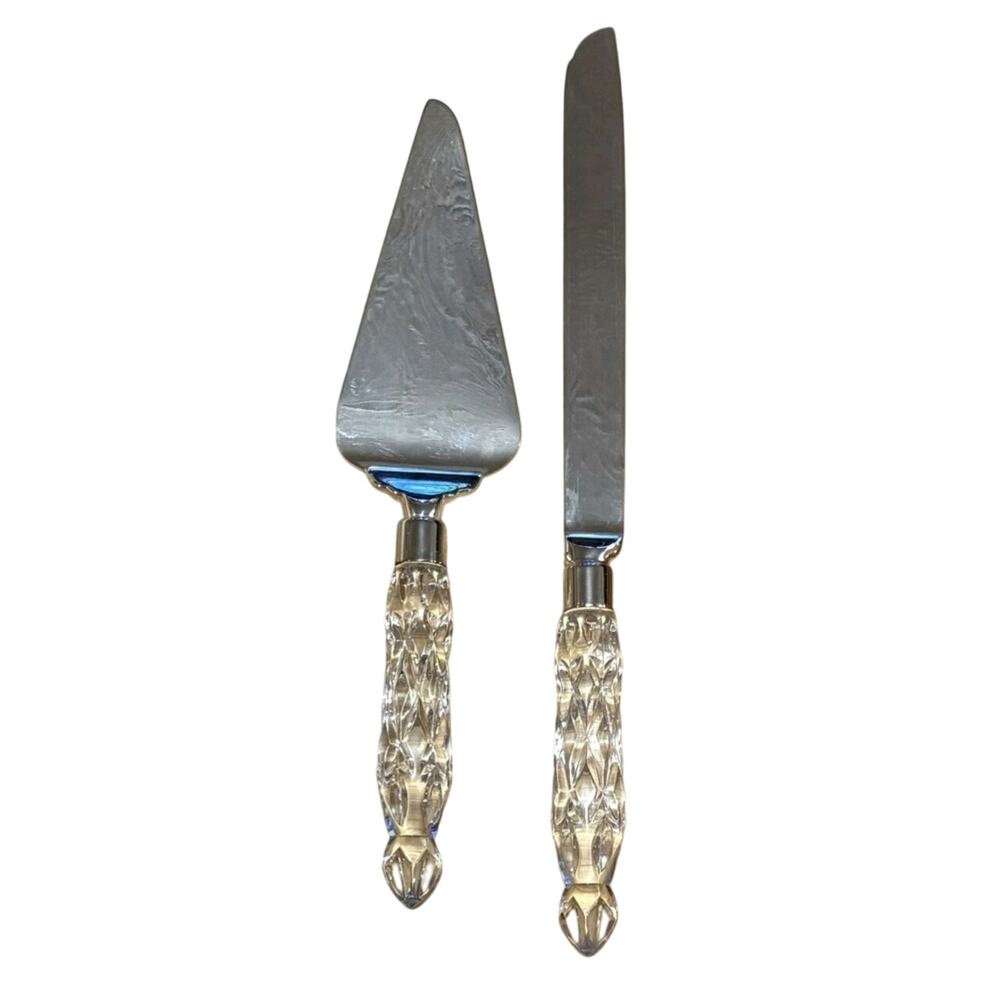 GORHAM 2831 LADY ANNE CRYSTAL WEDDING KNIFE AND SERVER SET